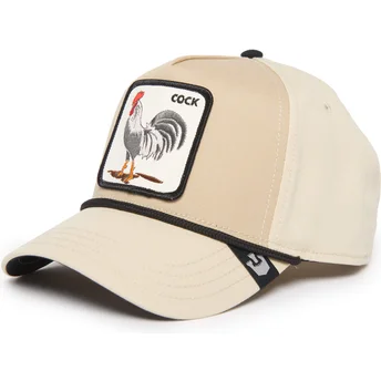 Beige böjd snapbackkeps tupp Cock Rooster 100 The Farm All Over Canvas från Goorin Bros.