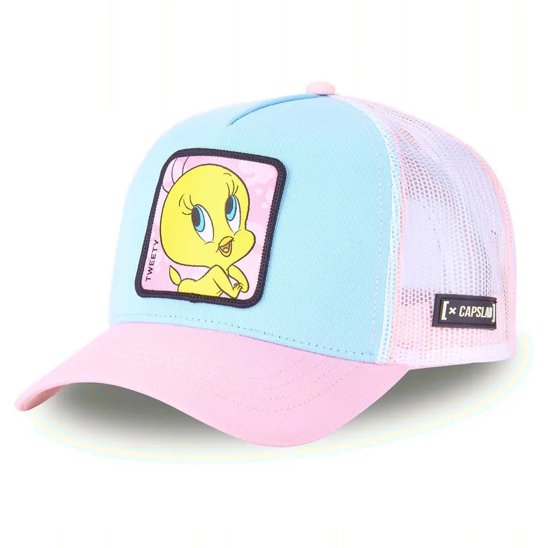 mutzen-gebogen-blau-snapback-tweety-looney-tunes-von-capslab