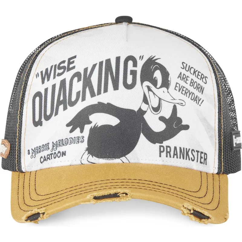 trucker-cap-weiss-schwarz-und-gelb-duffy-duck-loo8-duc1-looney-tunes-von-capslab