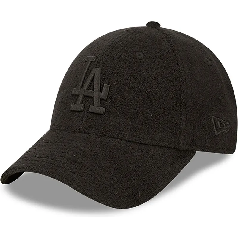 mutzen-gebogen-schwarz-verstellbares-band-9forty-towelling-der-los-angeles-dodgers-mlb-von-new-era