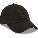 schwarze-verstellbare-kappe-mit-gebogenem-schirm-und-schwarzem-logo-9forty-towelling-der-los-angeles-dodgers-mlb-von-new-era