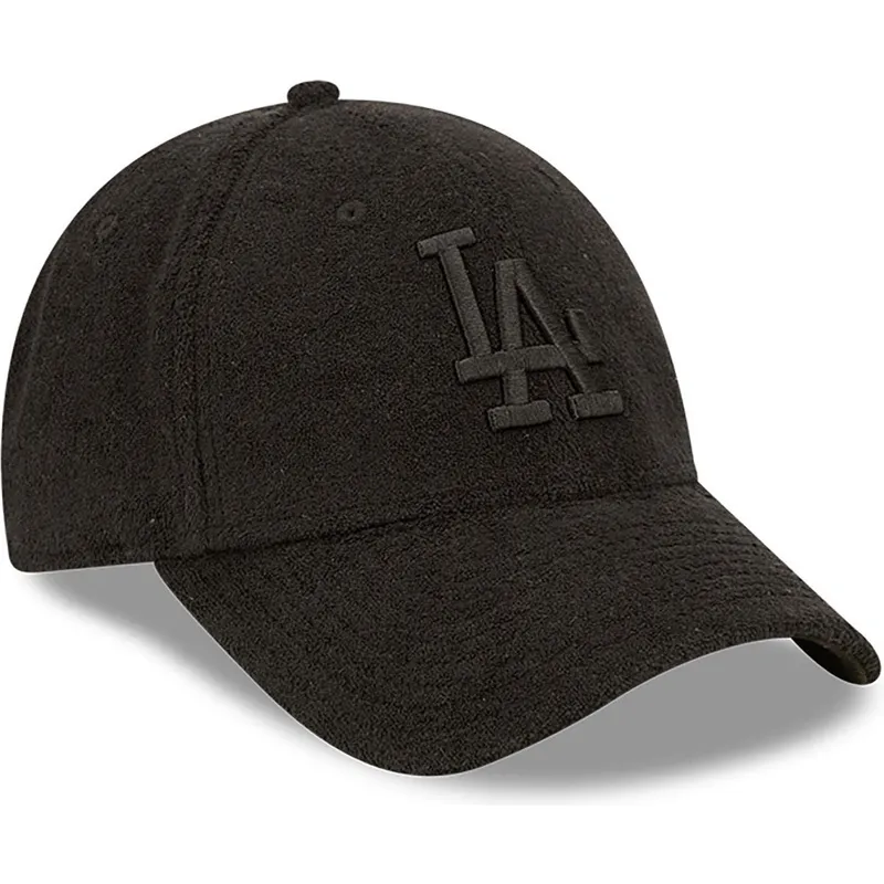 mutzen-gebogen-schwarz-verstellbares-band-9forty-towelling-der-los-angeles-dodgers-mlb-von-new-era
