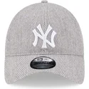 mutzen-gebogen-grau-verstellbares-band-9twenty-herringbone-der-new-york-yankees-mlb-von-new-era