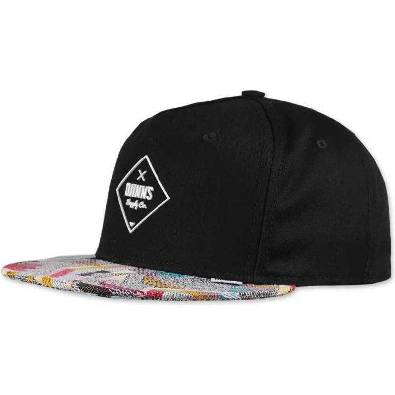 snapback-nero-con-visiera-piatta-rubber-aztek-di-djinns