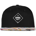 schwarze-flache-snapback-kappe-rubber-aztek-von-djinns