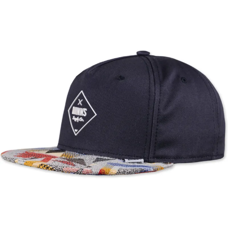 snapback-z-plaskim-daszkiem-w-kolorze-granatowym-rubber-aztek-od-djinns