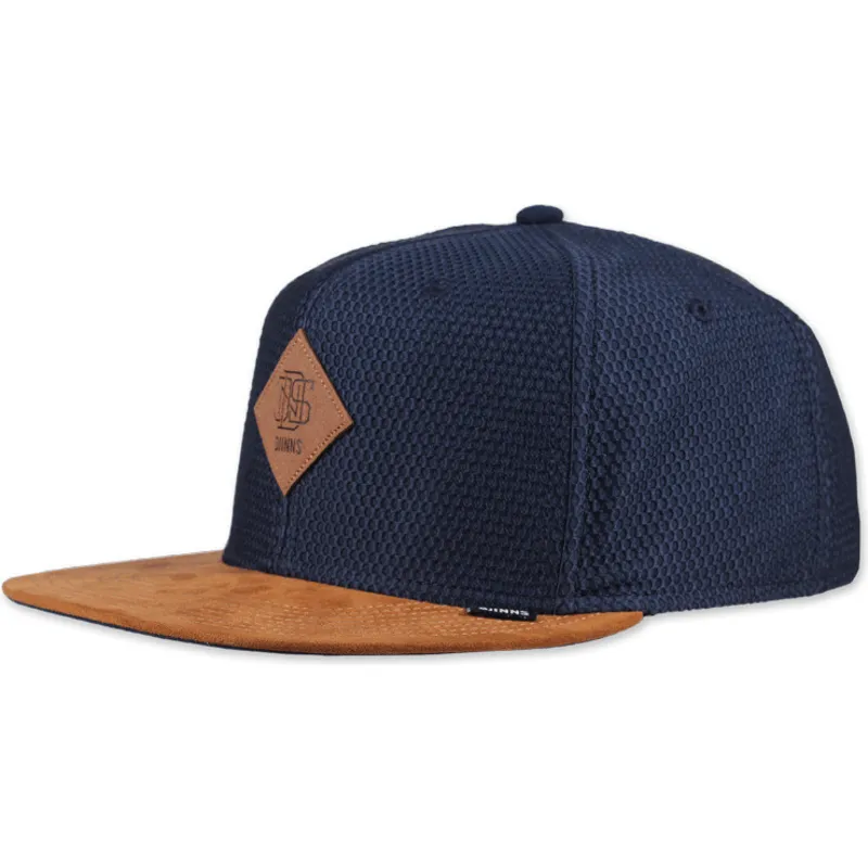 djinns-honey-knit-snapback-blu-navy-e-marrone-con-visiera-piatta