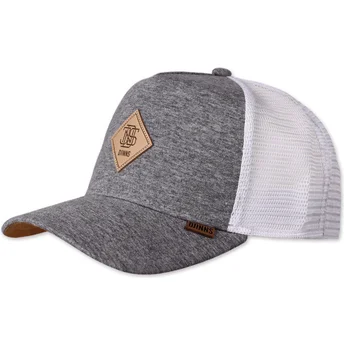 Gorra trucker gris y blanca HFT Jersey Patch de Djinns