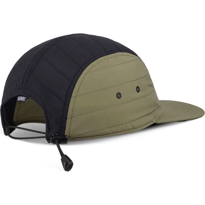 berretto-piatto-bianco-nero-e-verde-regolabile-puffy-nylon-di-djinns