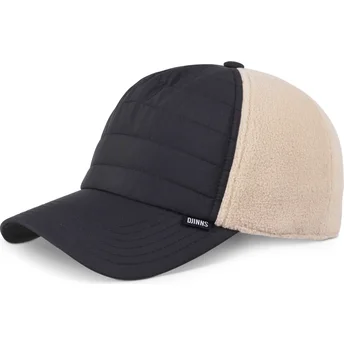 gorra-curva-negra-y-beige-snapback-hft-puffy-nylon-de-djinns