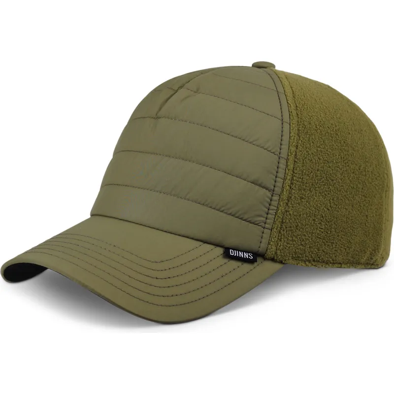 grune-snapback-kappe-mit-gebogenem-schirm-hft-puffy-nylon-von-djinns