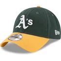 cappellino-curvo-verde-e-giallo-regolabile-9twenty-core-classic-degli-oakland-athletics-mlb-di-new-era