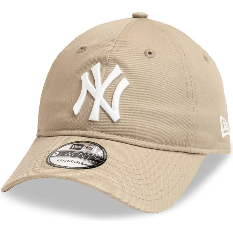 regulowana-czapka-z-daszkiem-w-jasnobrazowym-kolorze-9twenty-league-essential-new-york-yankees-mlb-od-new-era
