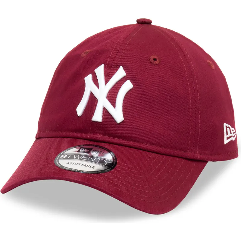 cappellino-curvo-rosso-scuro-regolabile-9twenty-league-essential-dei-new-york-yankees-mlb-di-new-era