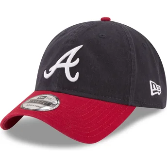 Atlanta Braves MLB 9TWENTY Core Classic justerbar marinblå och röd böjd keps från New Era