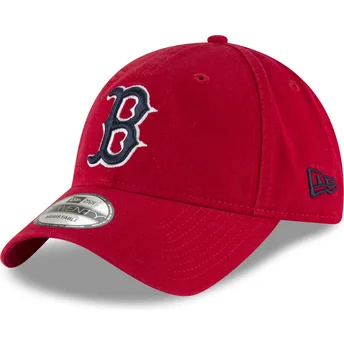 Röd justerbar böjd keps med marinblå logotyp 9TWENTY Core Classic Boston Red Sox MLB från New Era