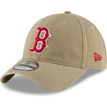Jasnobrązowa regulowana czapka z zakrzywionym daszkiem z czerwonym logo 9TWENTY Core Classic Boston Red Sox MLB New Era
