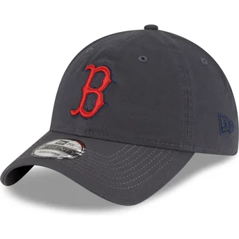 Grå justerbar böjd keps med röd logotyp 9TWENTY Core Classic Boston Red Sox MLB från New Era