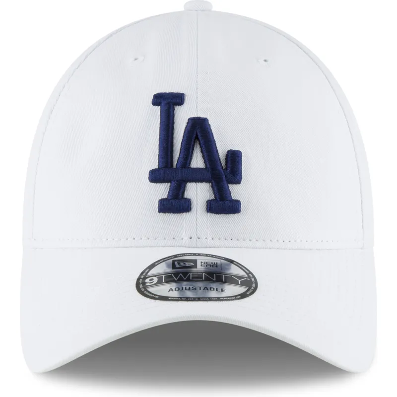 vit-justerbar-kurvad-keps-med-bla-logotyp-9twenty-core-classic-fran-los-angeles-dodgers-mlb-av-new-era