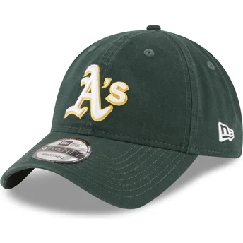 Gorra curva verde ajustable 9TWENTY Core Classic de Oakland Athletics MLB de New Era