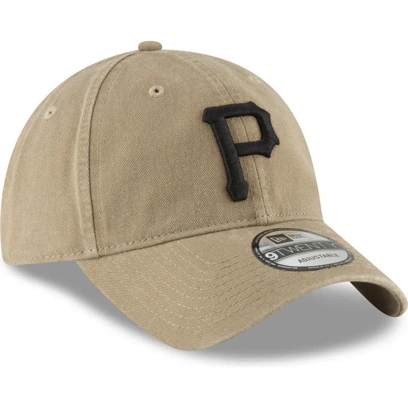 jasnobrazowa-regulowana-czapka-z-zakrzywionym-daszkiem-z-czarnym-logo-9twenty-core-classic-pittsburgh-pirates-mlb-od-new-era