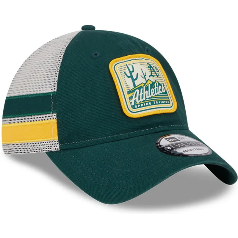 mutzen-gebogen-grun-snapback-9twenty-stripe-der-oakland-athletics-mlb-von-new-era