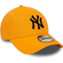 mutzen-gebogen-orange-verstellbares-band-negro-9forty-league-essential-der-new-york-yankees-mlb-von-new-era