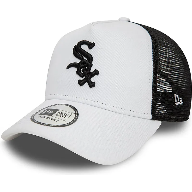 mutzen-gebogen-weiss-snapback-a-frame-league-essential-der-chicago-white-sox-mlb-von-new-era