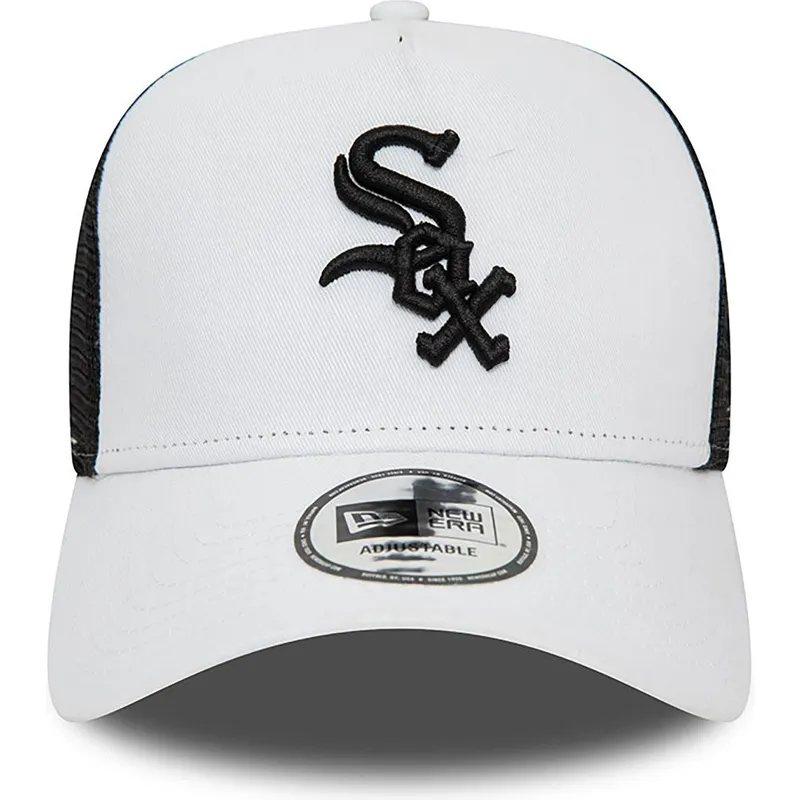 mutzen-gebogen-weiss-snapback-a-frame-league-essential-der-chicago-white-sox-mlb-von-new-era