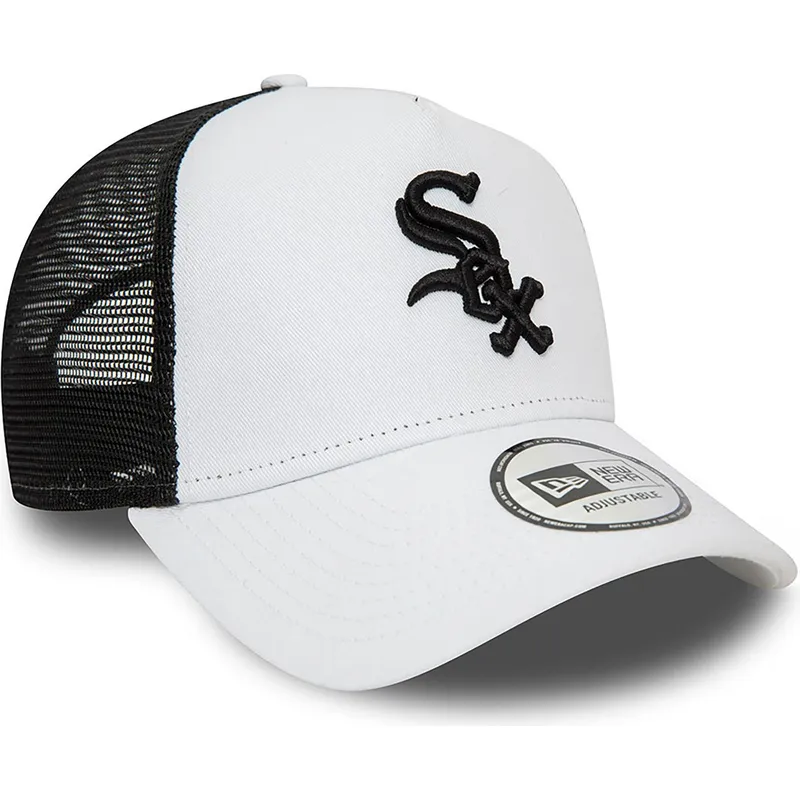 mutzen-gebogen-weiss-snapback-a-frame-league-essential-der-chicago-white-sox-mlb-von-new-era