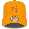 mutzen-gebogen-orange-snapback-a-frame-league-essential-der-new-york-yankees-mlb-von-new-era