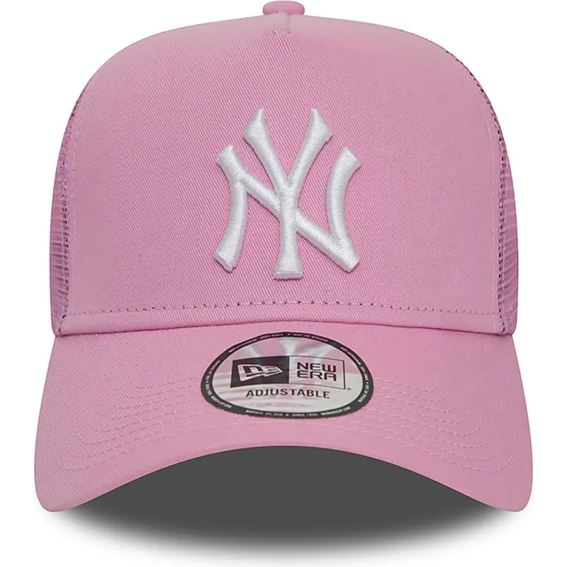 mutzen-gebogen-rosa-snapback-a-frame-league-essential-der-new-york-yankees-mlb-von-new-era