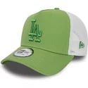 casquette-trucker-verte-et-blanche-avec-logo-vert-a-frame-league-essential-los-angeles-dodgers-mlb-new-era