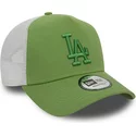 casquette-trucker-verte-et-blanche-avec-logo-vert-a-frame-league-essential-los-angeles-dodgers-mlb-new-era