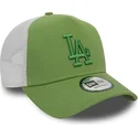 grune-und-weisse-trucker-kappe-mit-grunem-logo-a-frame-league-essential-der-los-angeles-dodgers-mlb-von-new-era