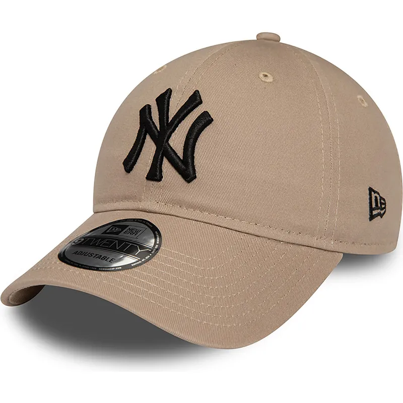 mutzen-gebogen-braun-verstellbares-band-negro-9twenty-league-essential-der-new-york-yankees-mlb-von-new-era