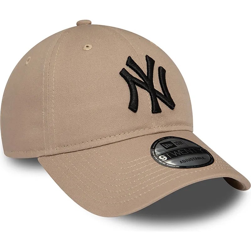 mutzen-gebogen-braun-verstellbares-band-negro-9twenty-league-essential-der-new-york-yankees-mlb-von-new-era