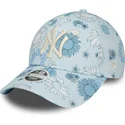 new-era-new-york-yankees-mlb-9forty-floral-all-over-print-damen-verstellbare-blaue-kappe