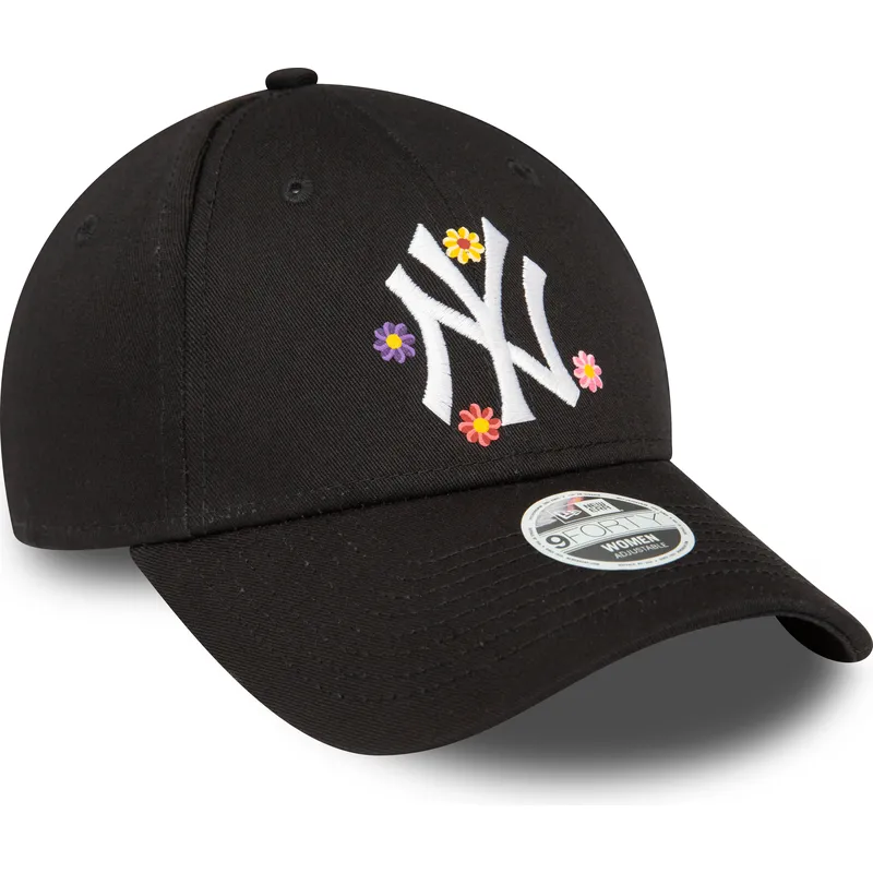 mutzen-gebogen-schwarz-verstellbares-band-9forty-flower-der-new-york-yankees-mlb-von-new-era
