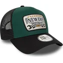 casquette-trucker-verte-et-noire-a-frame-patch-motorsport-new-era