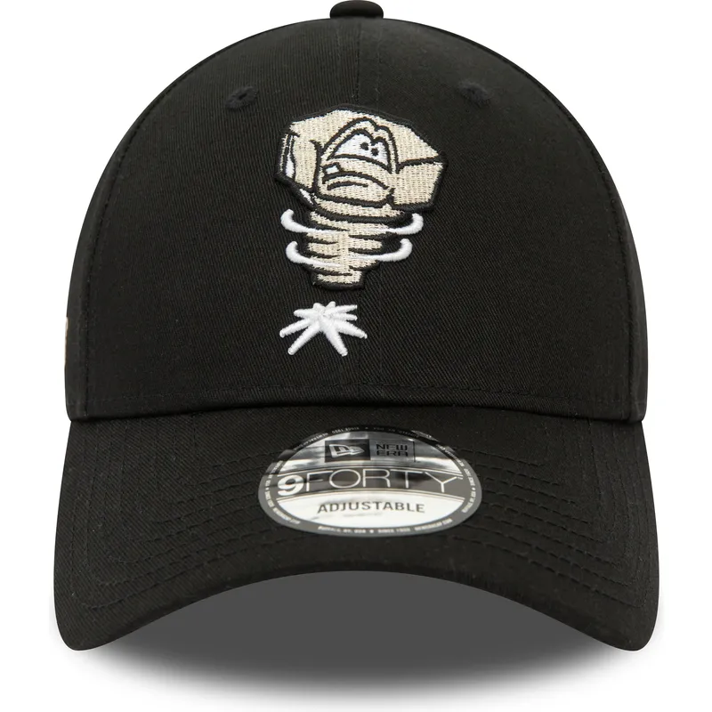schwarze-verstellbare-9forty-minor-league-kappe-lansing-lugnuts-milb-von-new-era