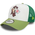 weisse-und-grune-trucker-cap-a-frame-character-von-tasmanischer-teufel-looney-tunes-von-new-era