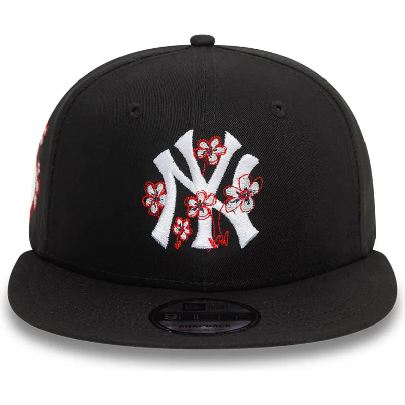 mutzen-flach-schwarz-snapback-9fifty-flower-icon-der-new-york-yankees-mlb-von-new-era