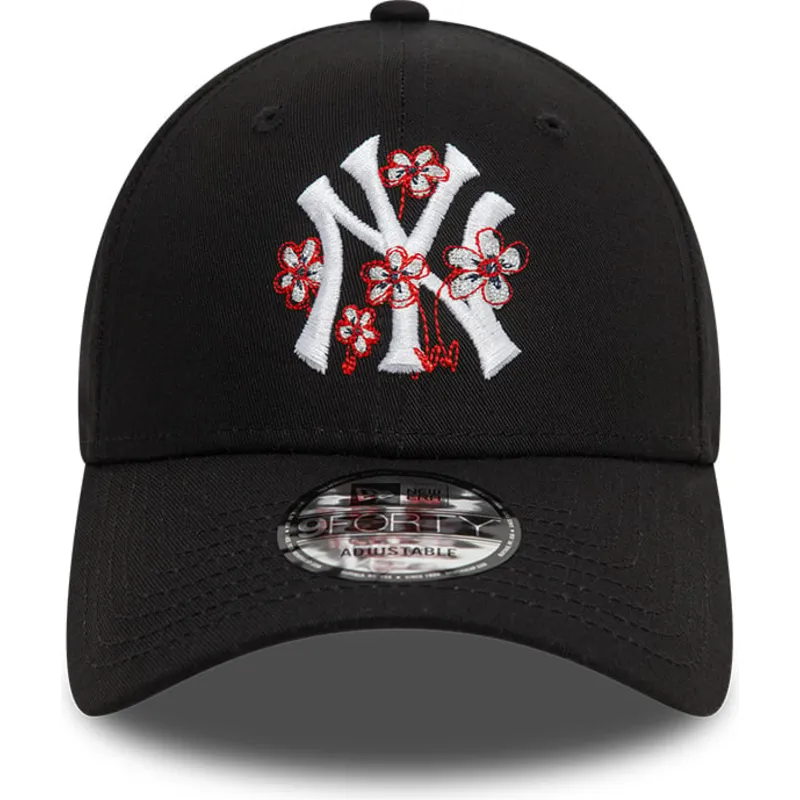 mutzen-gebogen-schwarz-verstellbares-band-9forty-flower-icon-der-new-york-yankees-mlb-von-new-era