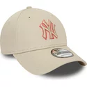 casquette-courbee-beige-ajustable-9forty-team-outline-new-york-yankees-mlb-new-era