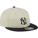 new-era-flat-brim-9fifty-retro-crown-denim-new-york-yankees-mlb-beige-and-navy-blue-adjustable-cap