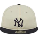 new-era-flat-brim-9fifty-retro-crown-denim-new-york-yankees-mlb-beige-and-navy-blue-adjustable-cap