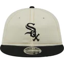 cappello-piatto-beige-e-nero-9fifty-retro-crown-denim-dei-chicago-white-sox-mlb-di-new-era