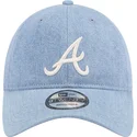 mutzen-gebogen-blau-verstellbares-band-9twenty-washed-denim-der-atlanta-braves-mlb-von-new-era