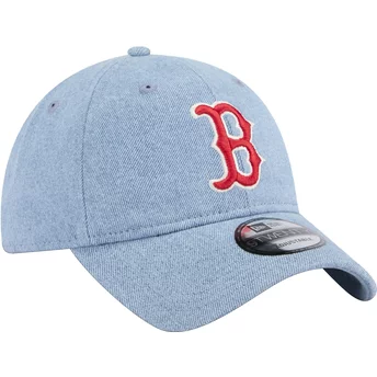 Casquette courbée bleue ajustable 9TWENTY Washed Denim Boston Red Sox MLB New Era